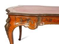 A Louis XV Style Gilt Bronze Mounted Parquetry Bureau Plat
