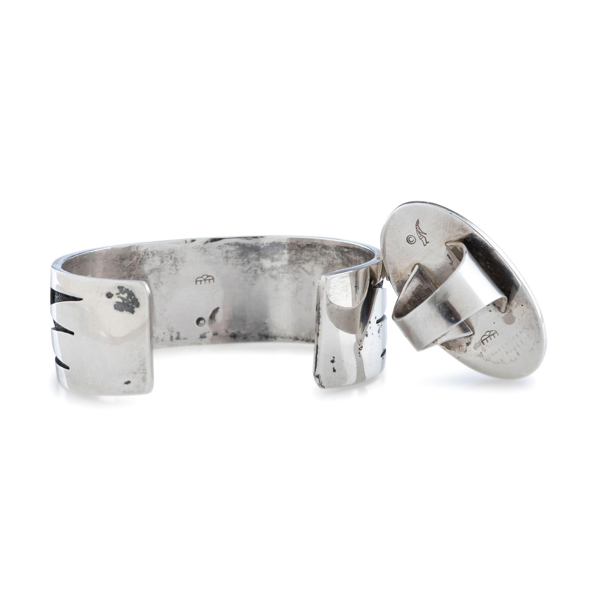 Silver Overlay Cuff Bracelet and Ring