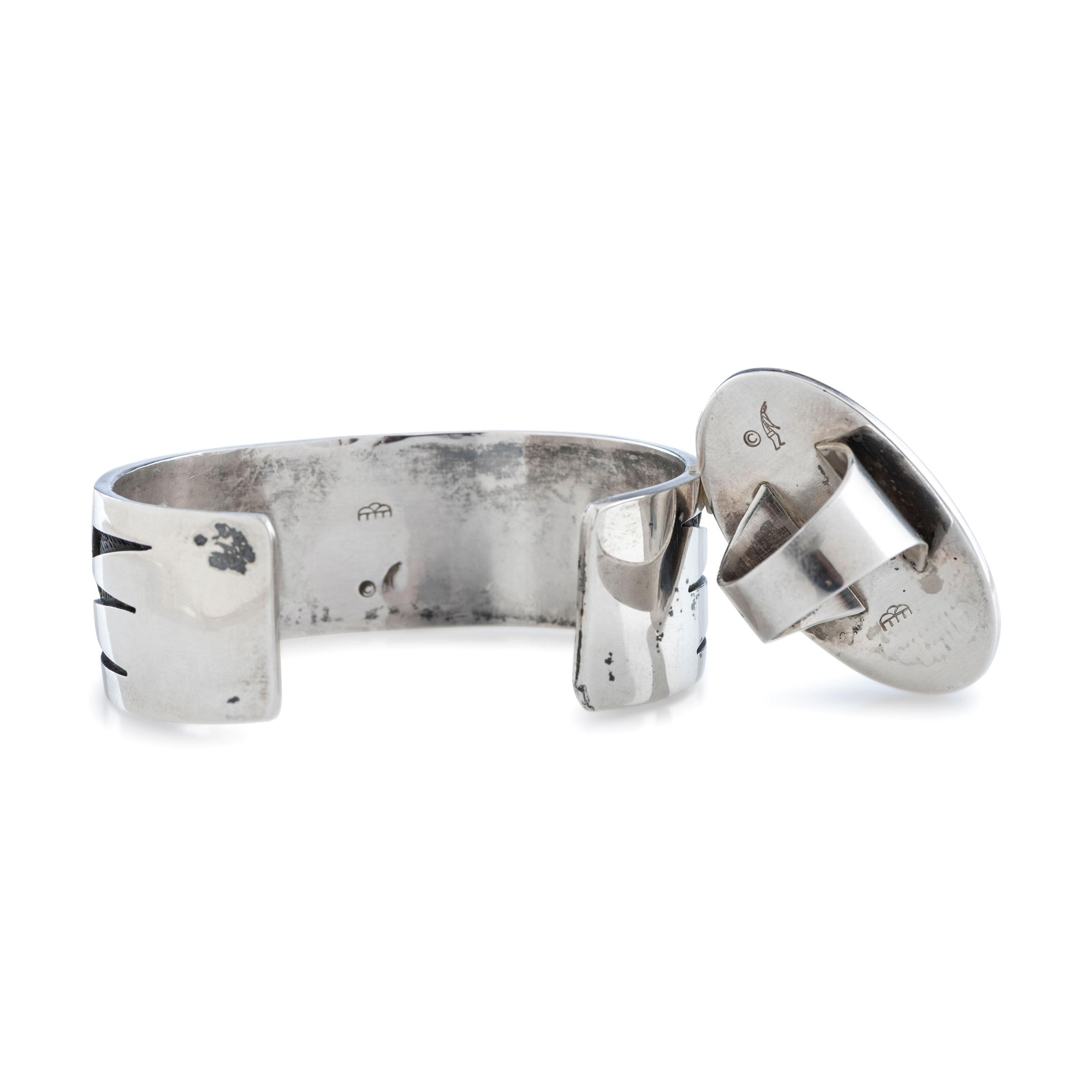 Silver Overlay Cuff Bracelet and Ring