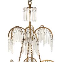 A Swedish Neoclassical Gilt Bronze and Cut-Glass Eight-Light Chandelier
