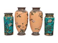 Two Pairs of Japanese Cloisonné Vases