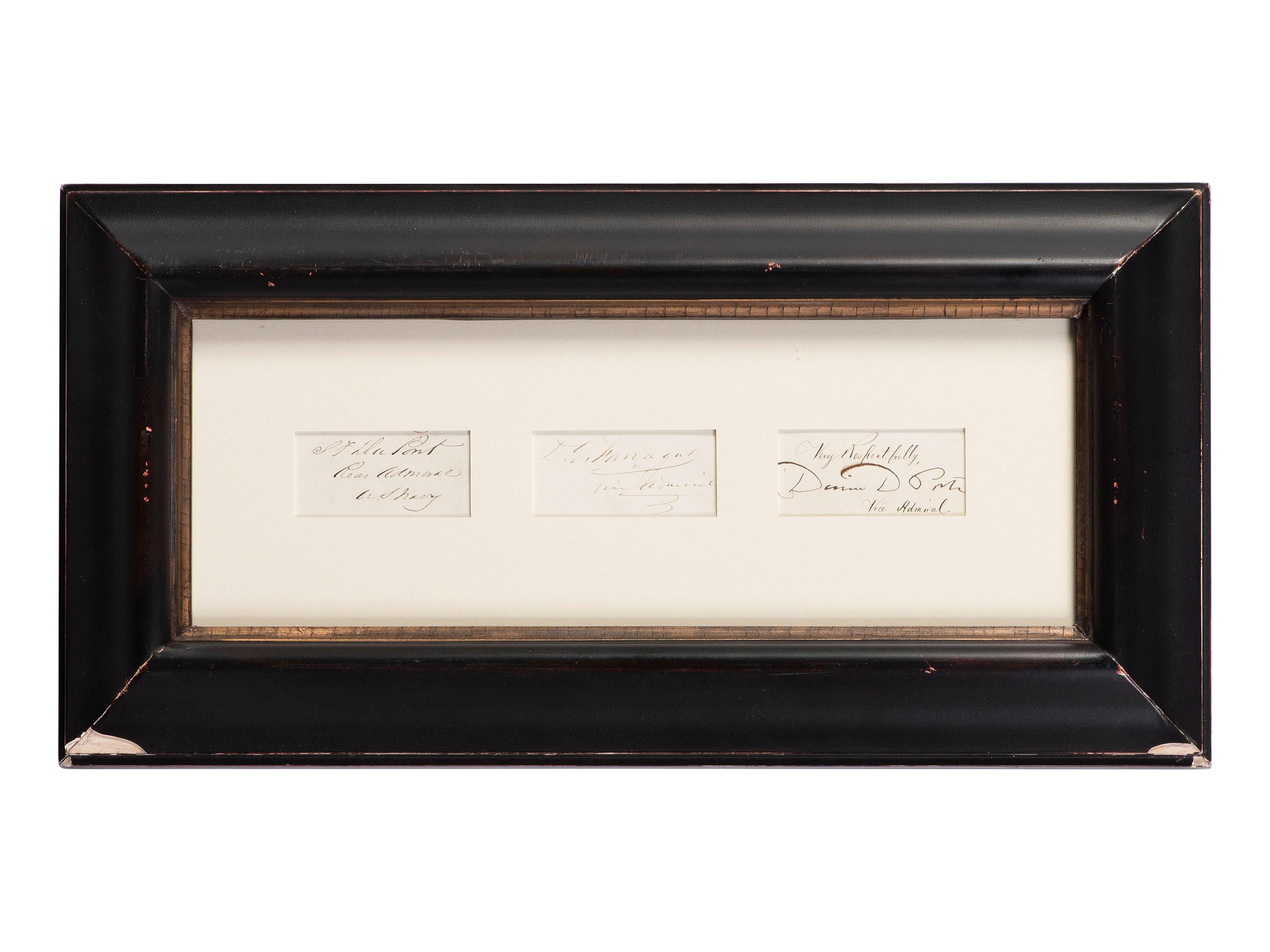 [CIVIL WAR - SPANISH AMERICAN WAR]. 9 autographs of Naval officers and generals, incl. ANDERSON.