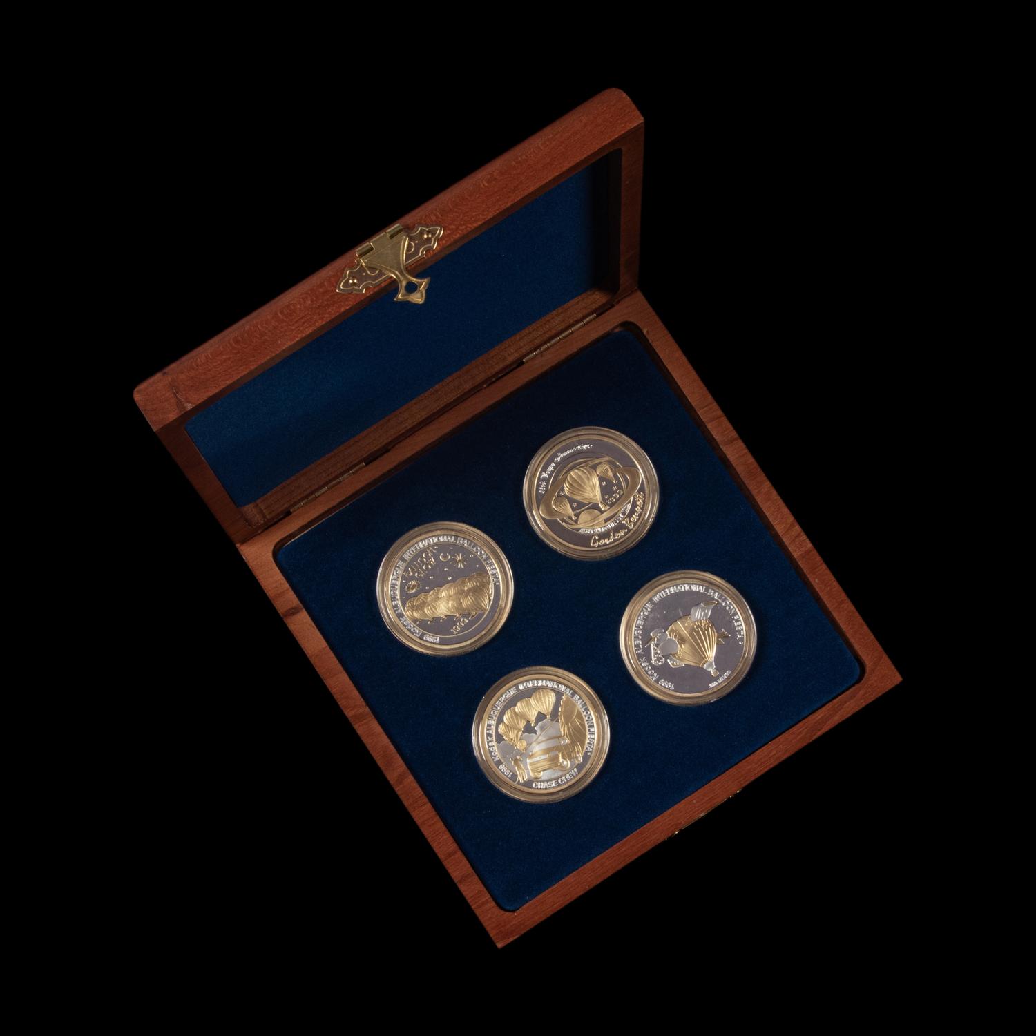 [PRIVATE ISSUE] A Large Collection of Albuquerque Balloon Fiesta Commemorative Silver 1 ozt. Proof Rounds and Cases