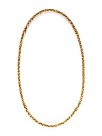 YELLOW GOLD LONG CHAIN NECKLACE