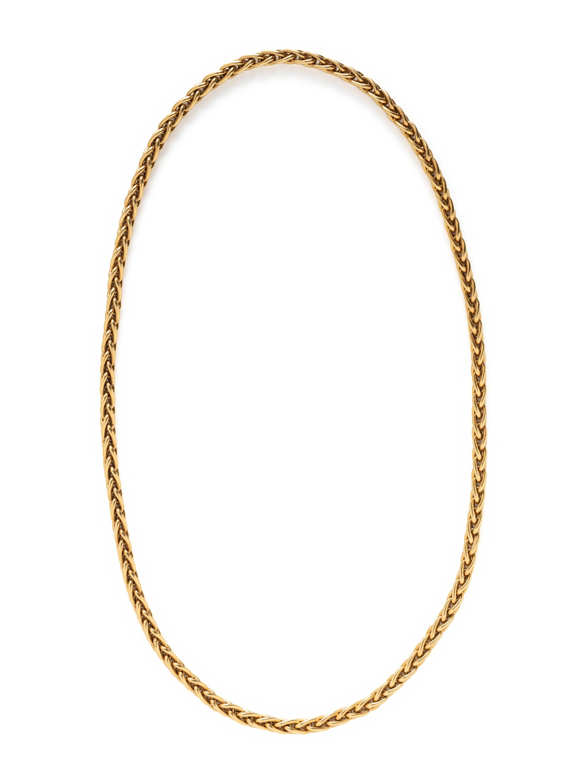 YELLOW GOLD LONG CHAIN NECKLACE