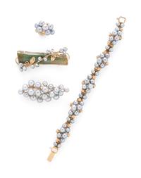 COLLECTION OF JADE AND CULTURED PEARL JEWELRY