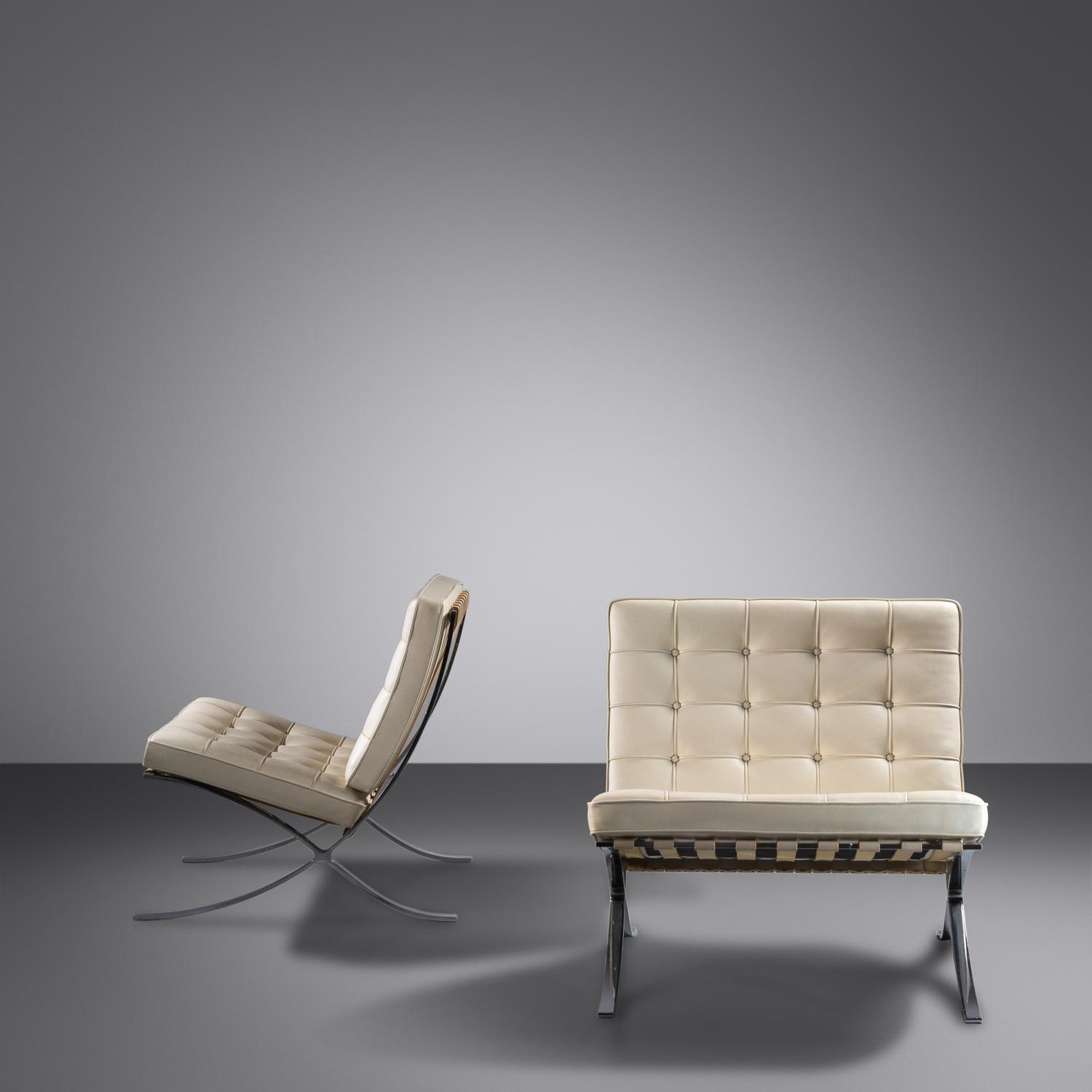 Pair of Barcelona Lounge Chairs, c. 2000 Knoll, USA