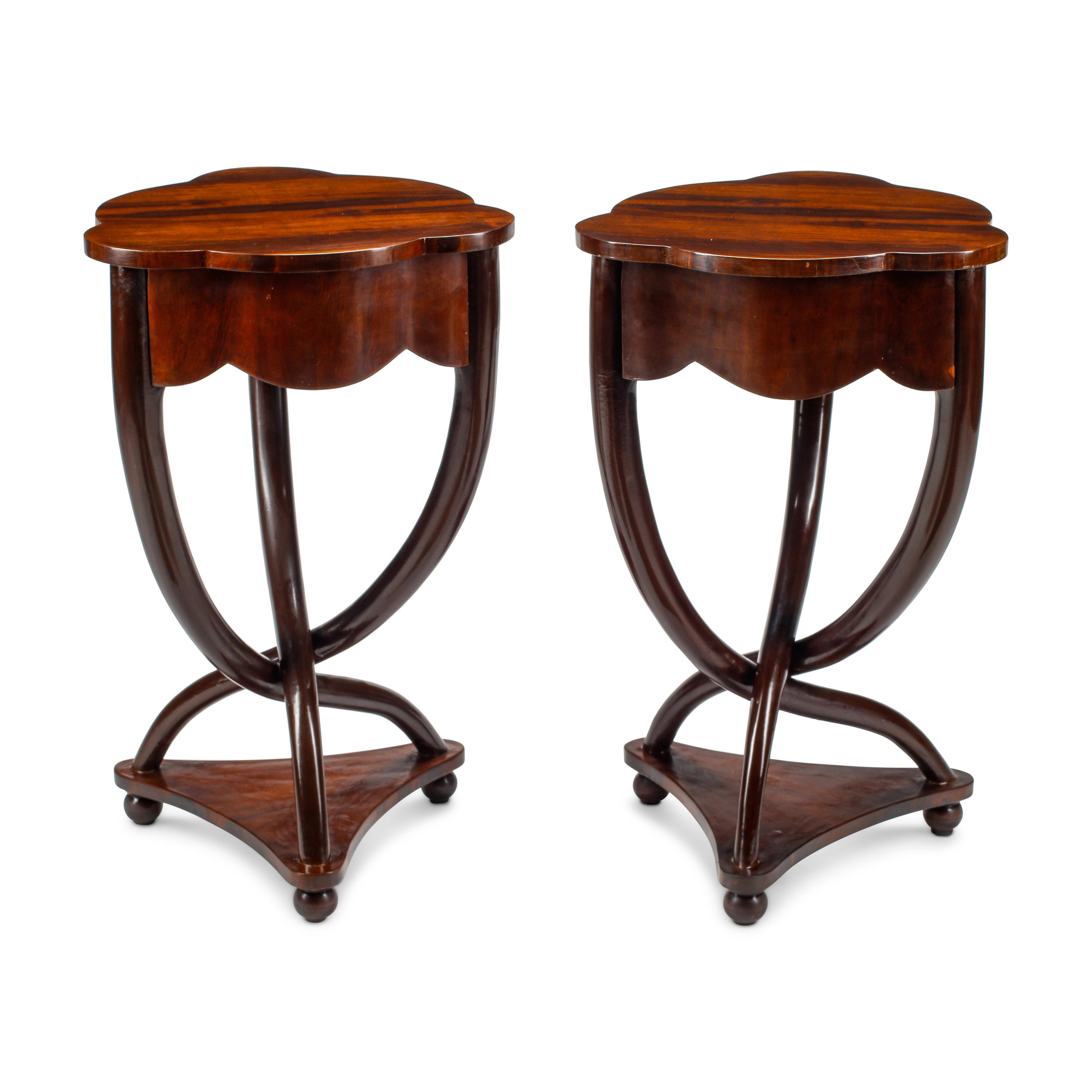 A Pair of Biedermeier Style Triangular Tables