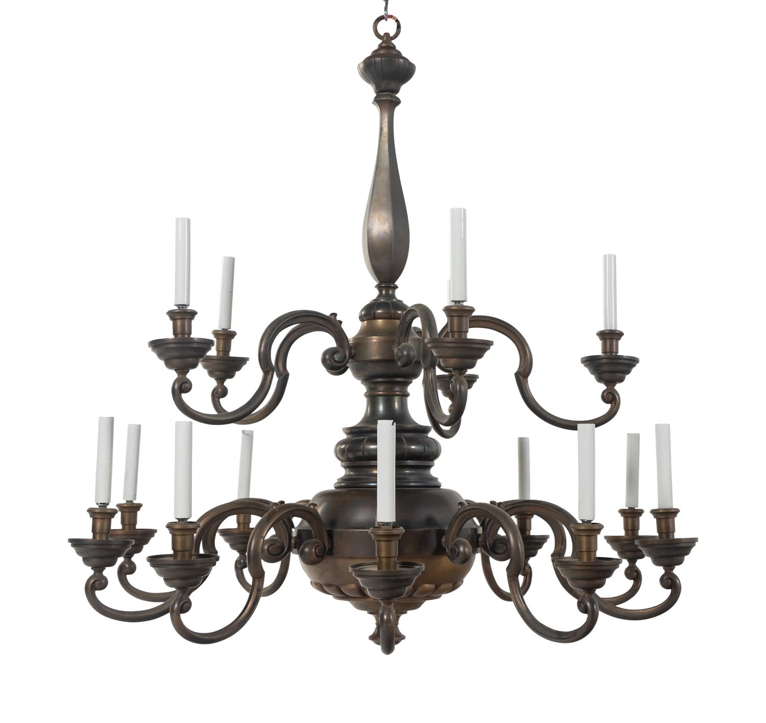 A Dutch Baroque Style Brass Chandelier