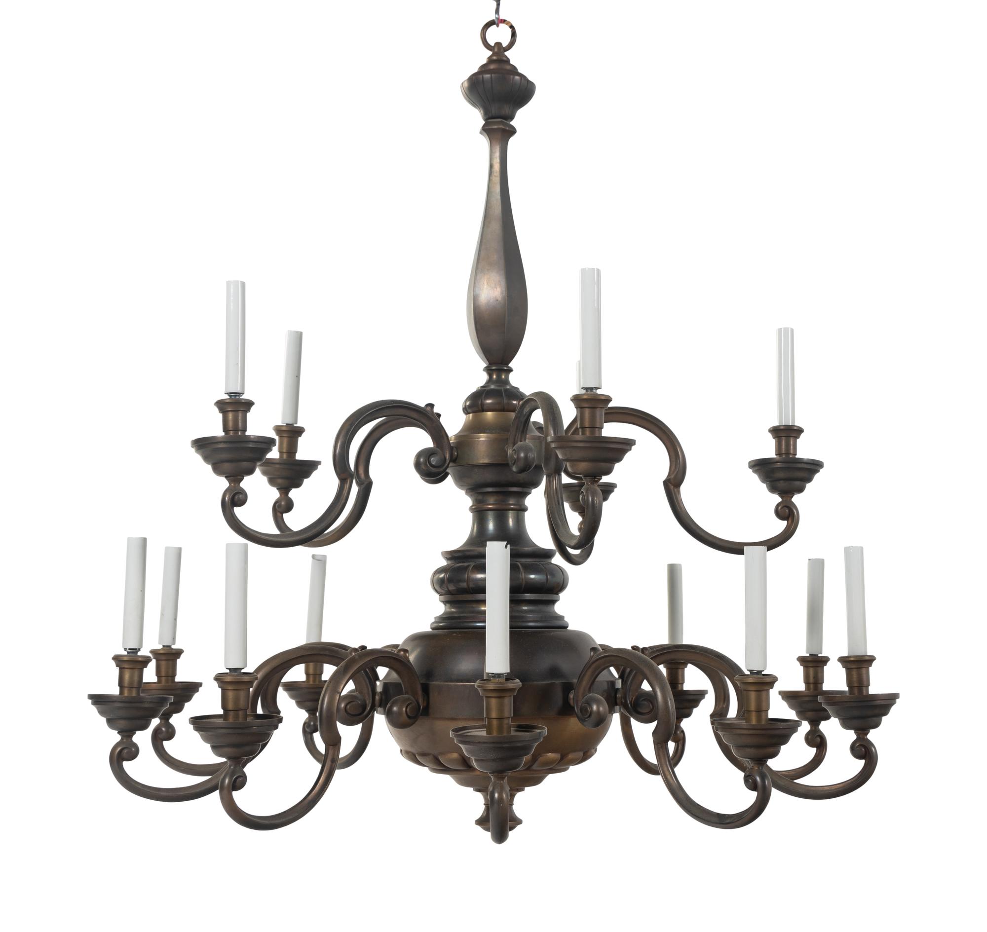 A Dutch Baroque Style Brass Chandelier