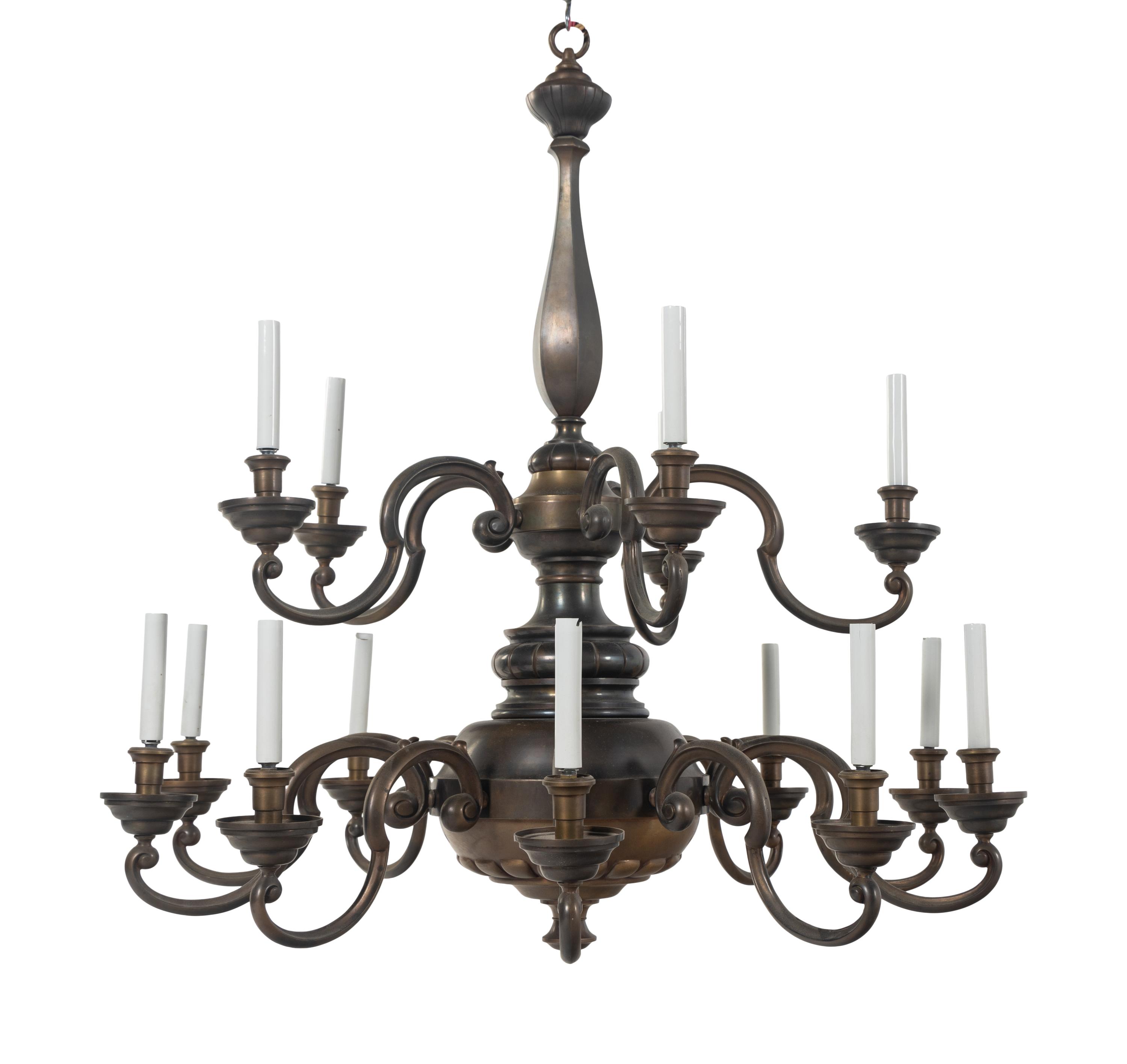 A Dutch Baroque Style Brass Chandelier