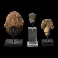 Three Pre-Columbian Stone Heads