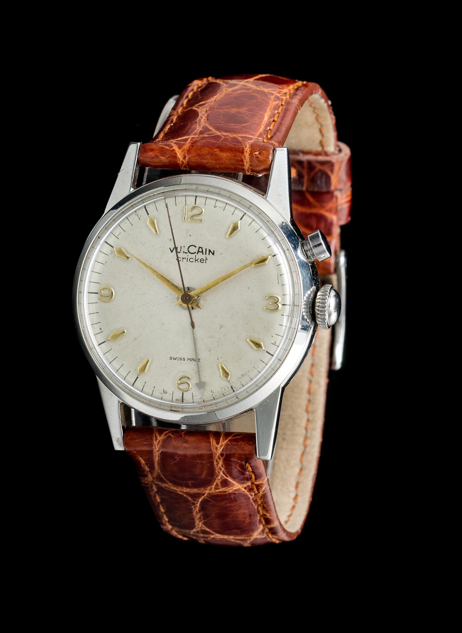 A Stainless Steel Cricket Alarm Wristwatch, Vulcain,