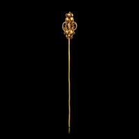 A Chinese Gold 'Khakkhara' Hairpin, Zan, Ming Dynasty 明 金錫杖簪