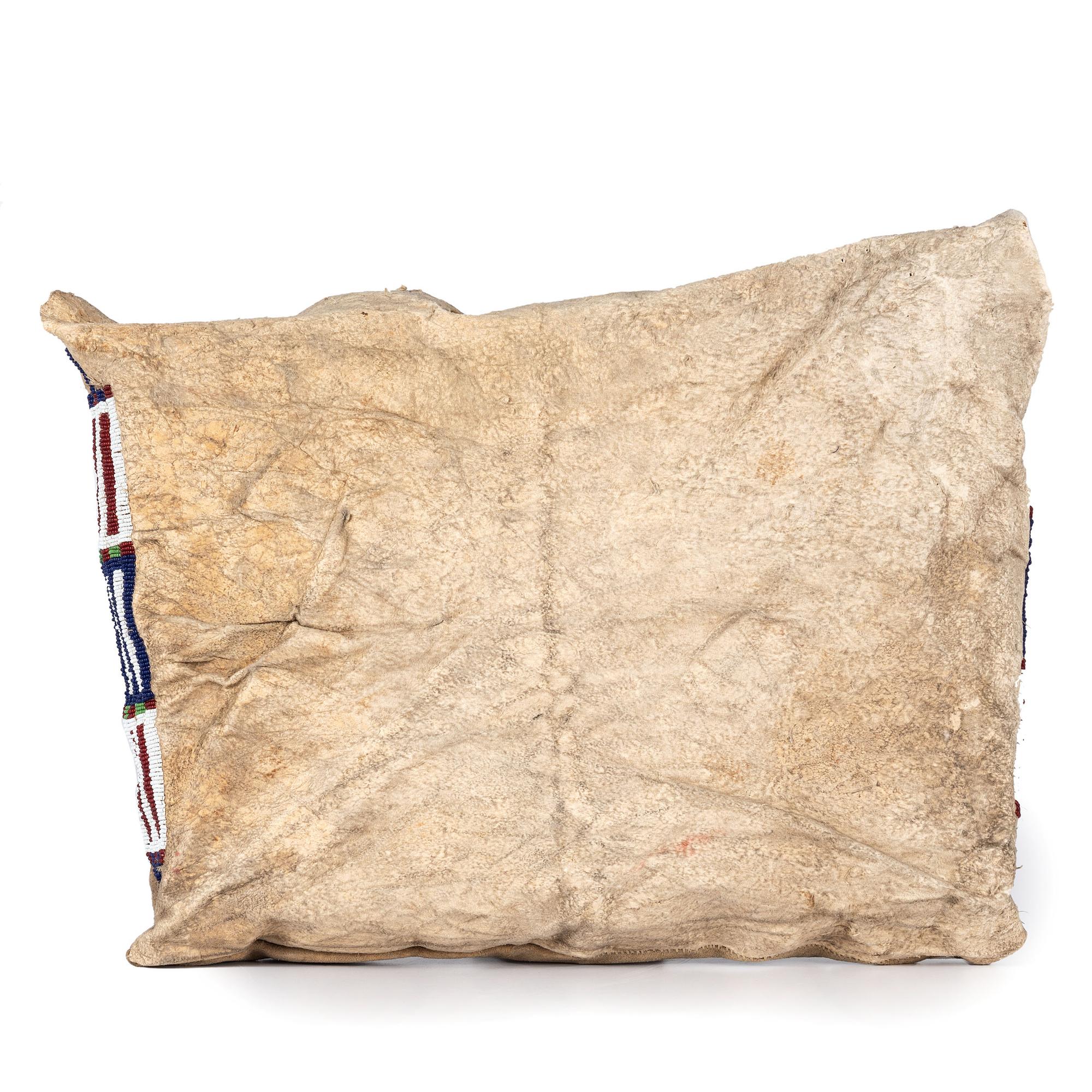 Sioux Beaded and Quilled Buffalo Hide Possible Bag
