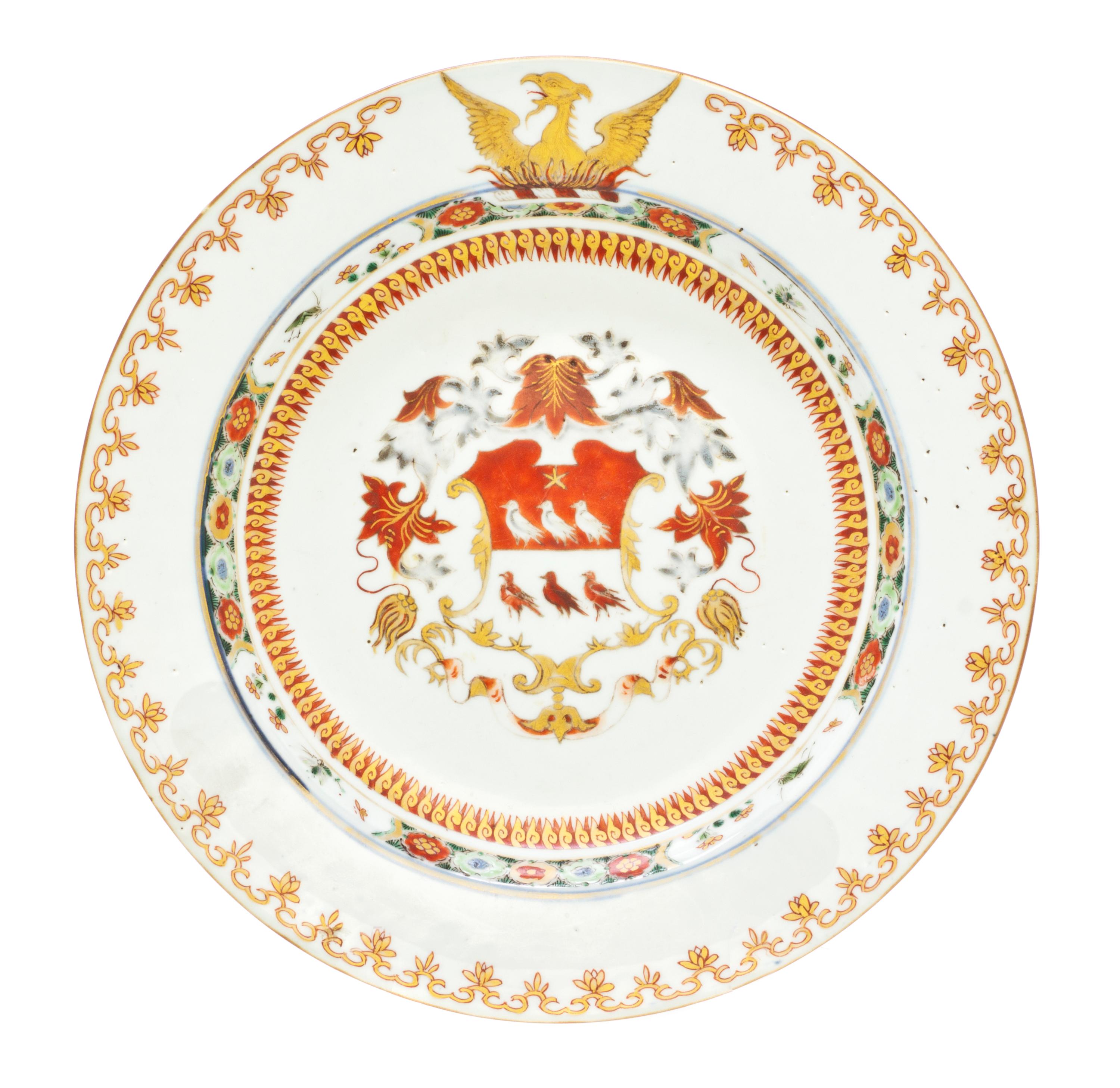 A Chinese Export Porcelain Soup Plate, Diameter 10 inches.
