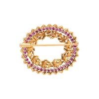 GOLD AND RUBY LEAF BROOCH