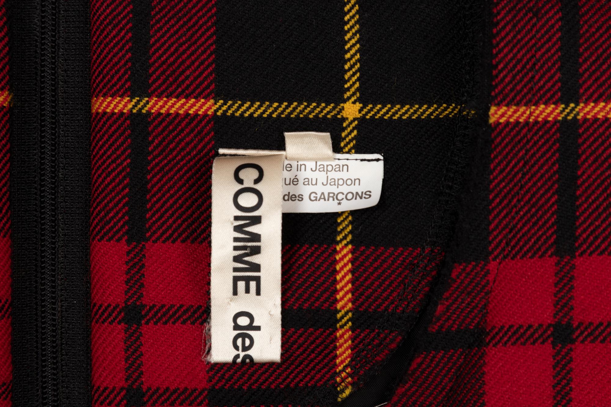 Comme des Garçons Red Tartan Plaid Pleated Dress, 2017