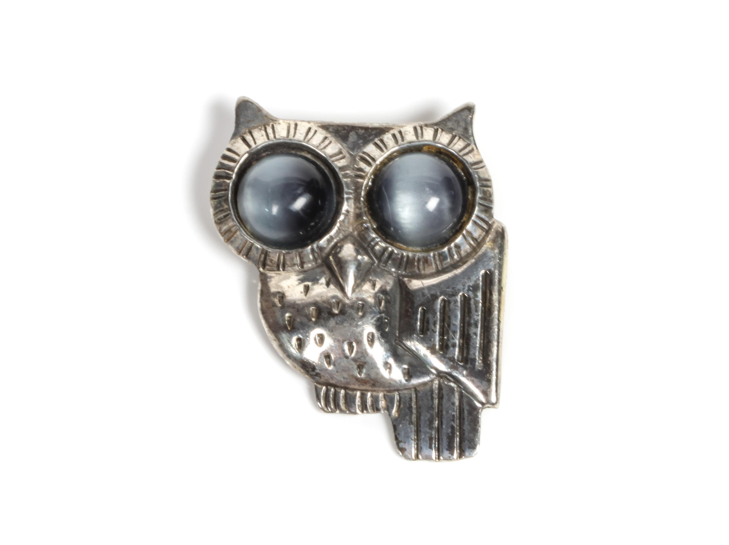 Mexican Silver and Agate Brooch, William Spratling (1900-1967) Height 2 1/4 inches — 1940-1942