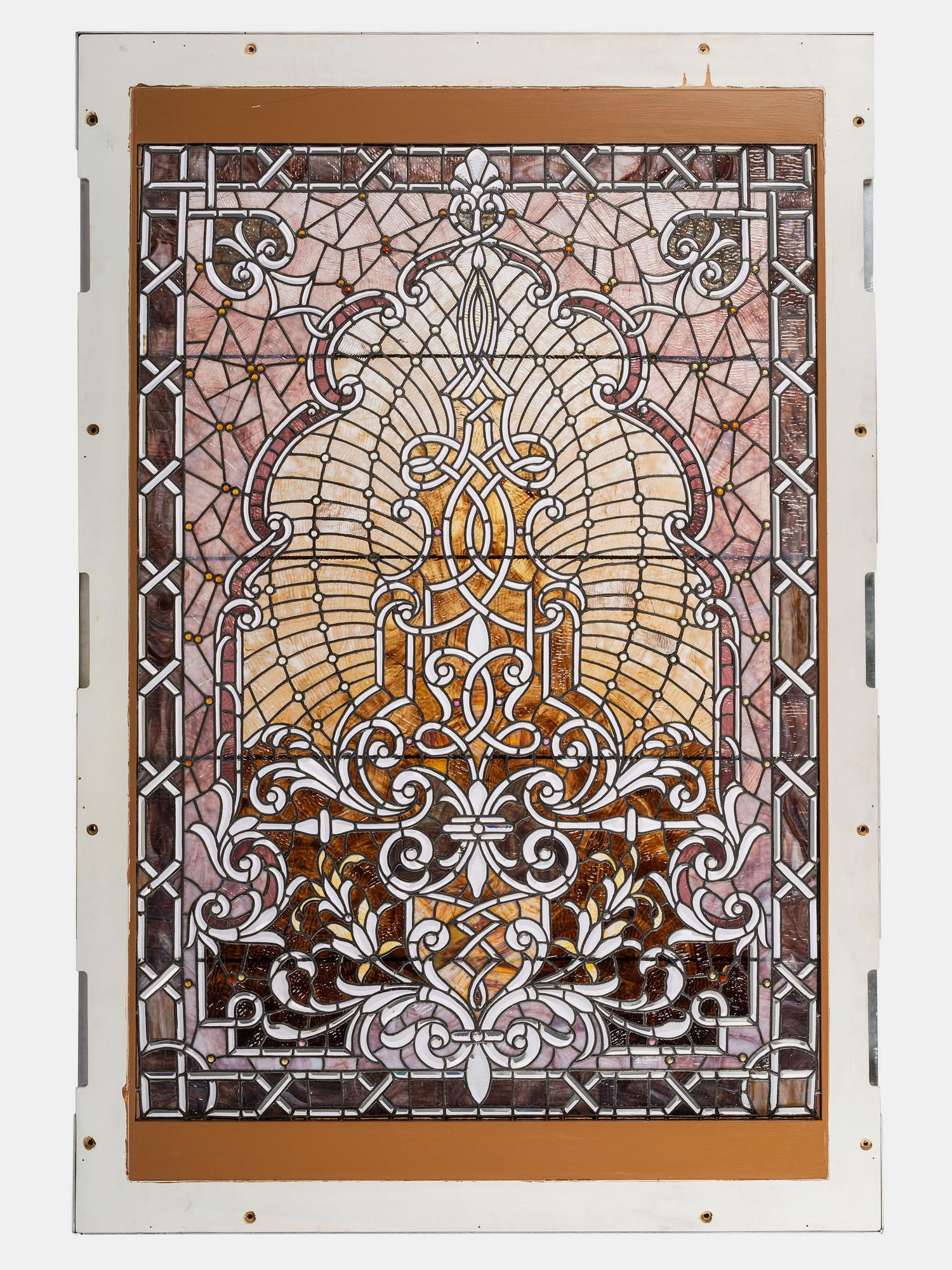 Victorian Leaded Glass Window American stained leaded glass…