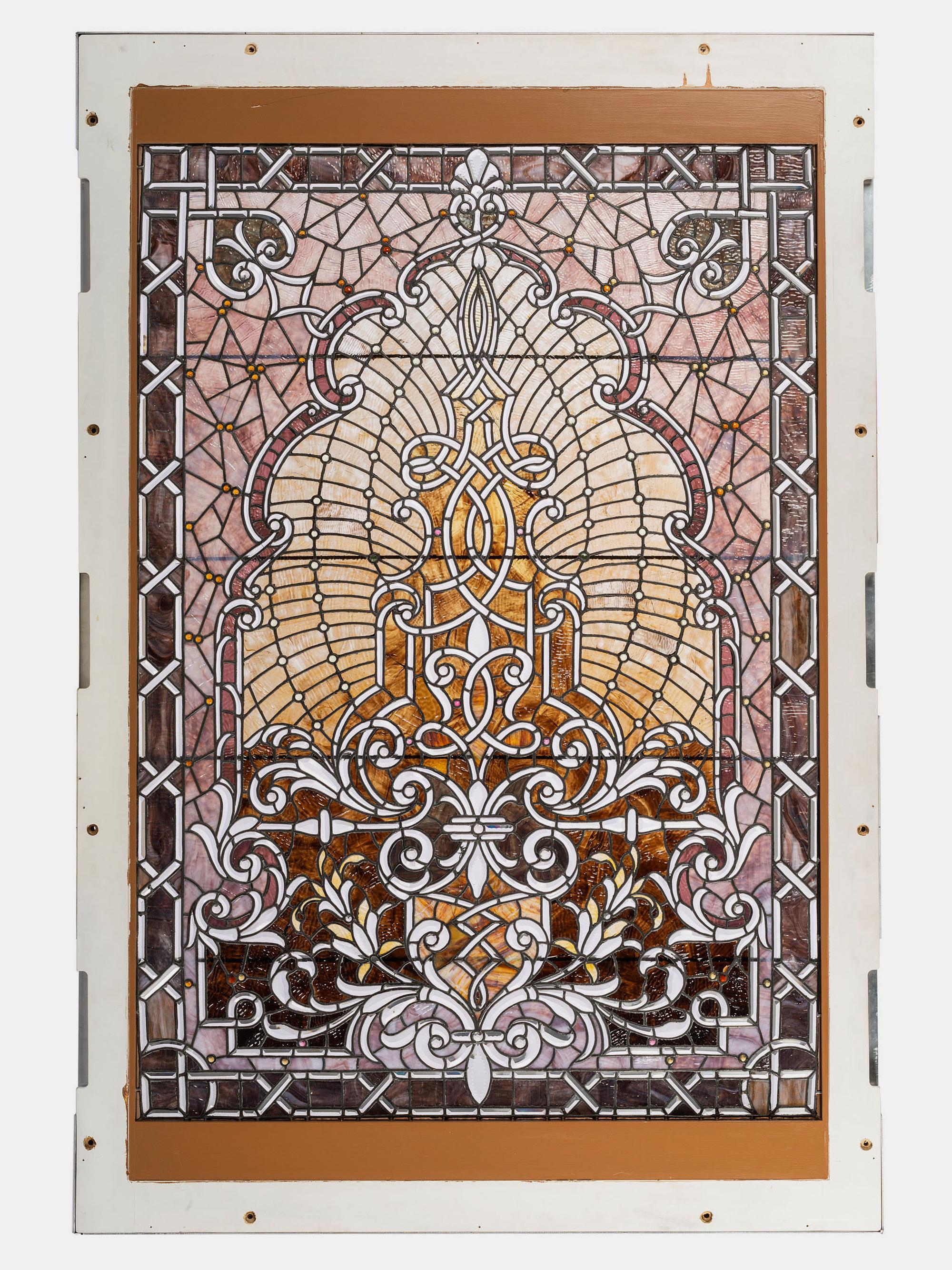 Victorian Leaded Glass Window American stained leaded glass…