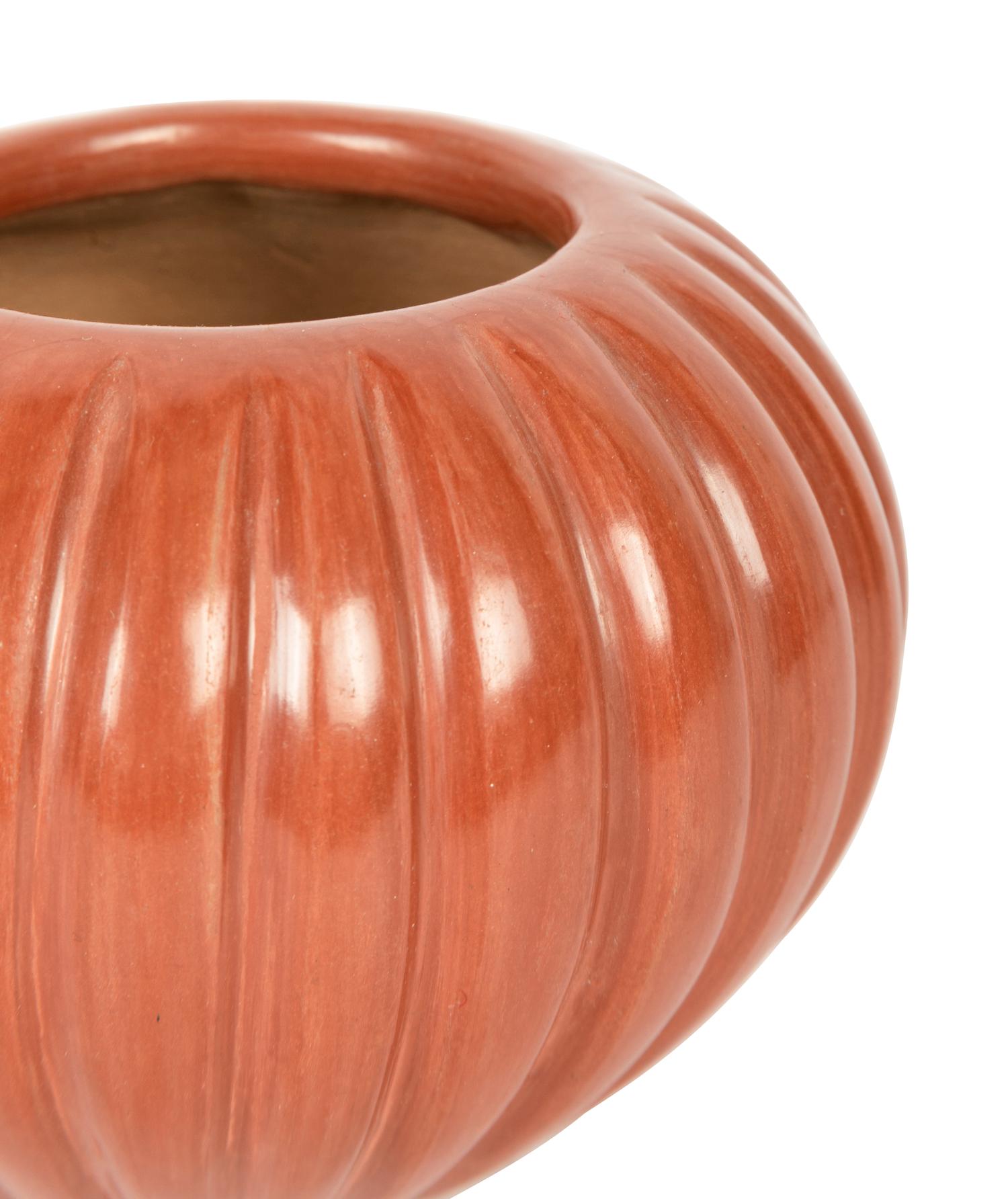 Redware Pottery Melon Jar