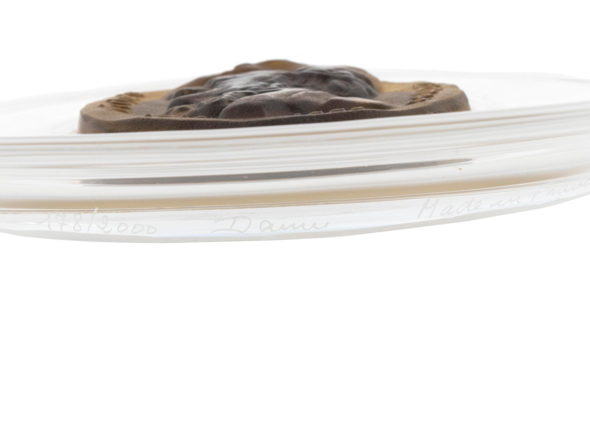 Four Daum Glass Articles and a Plate — 20TH CENTURY