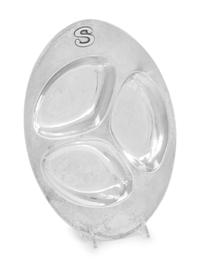 A Kalo Art & Crafts Silver Tripartite Dish