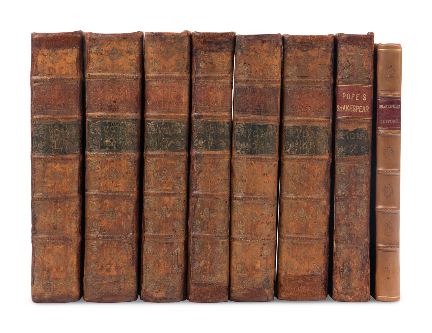 SHAKESPEARE, William (1564-1616). The Works of William Shakespear . Alexander Pope, editor. London: Jacob Tonson [-J. Darby for A. Bettesworth], [1723-]1725.