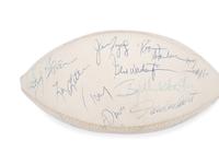 A Vintage 1978 NFLPA Banquet Multi Signed (31 Signatures) Autograph Football Including Walter Payton and Roger Staubach Period Signatures (Beckett Authentication Services Letter BAS Certified),