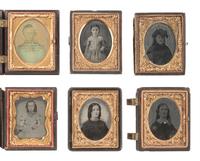 [EARLY PHOTOGRAPHY]. 45 daguerreotypes, ambrotypes, and tintypes of men, women, and children, some in Union cases.