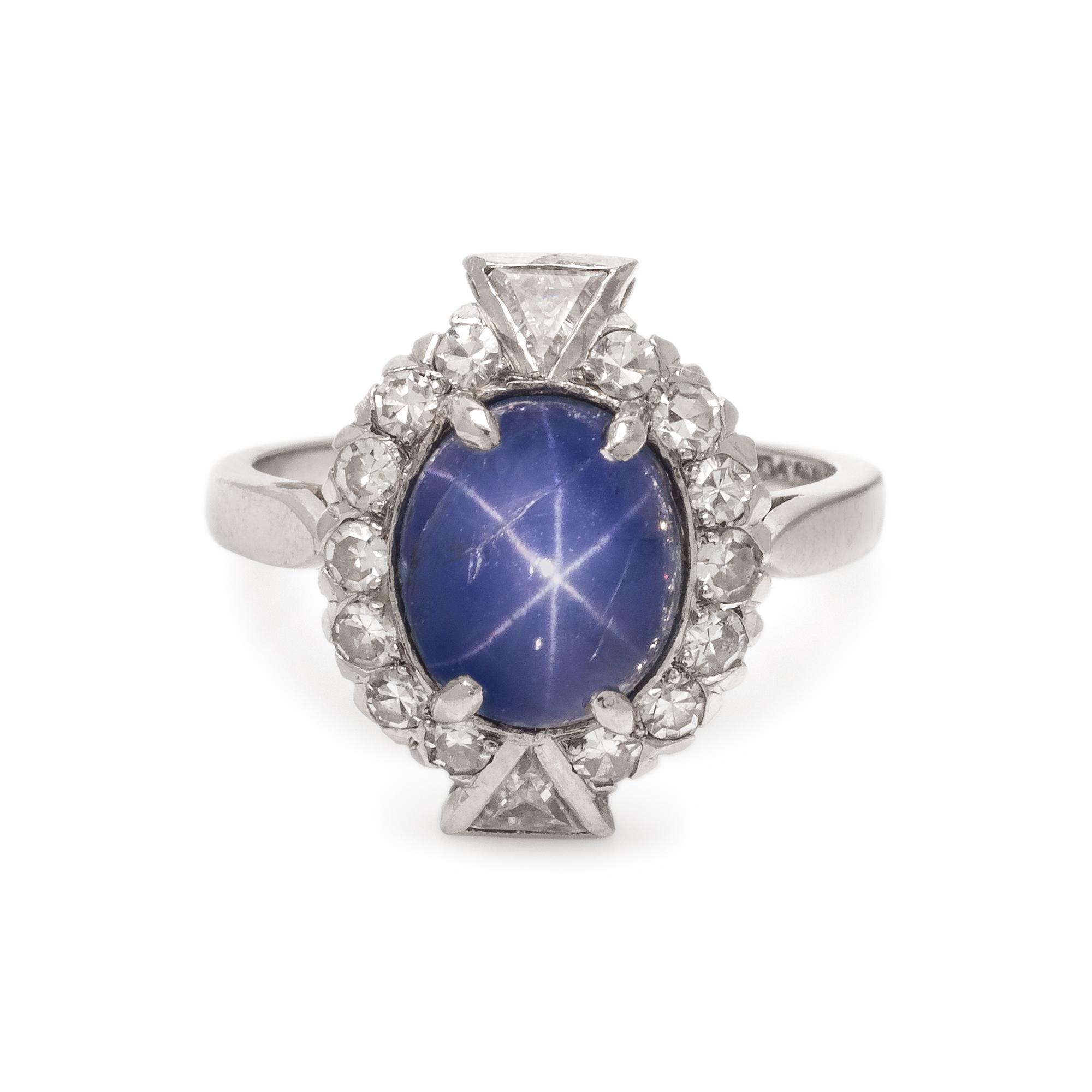 STAR SAPPHIRE AND DIAMOND RING