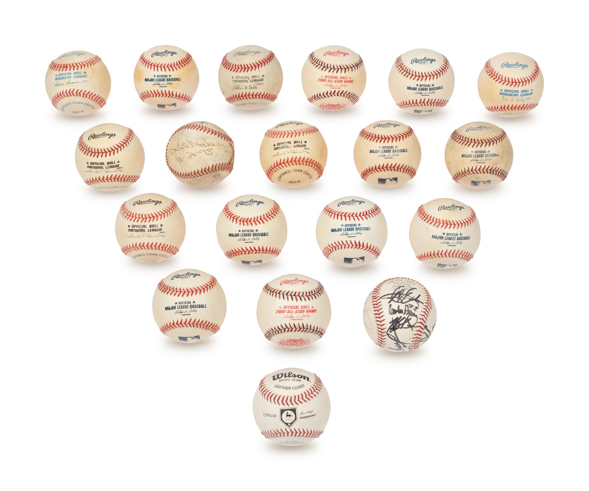 A Group of Signed Autograph Baseballs Featuring Hall of Famers and Notables