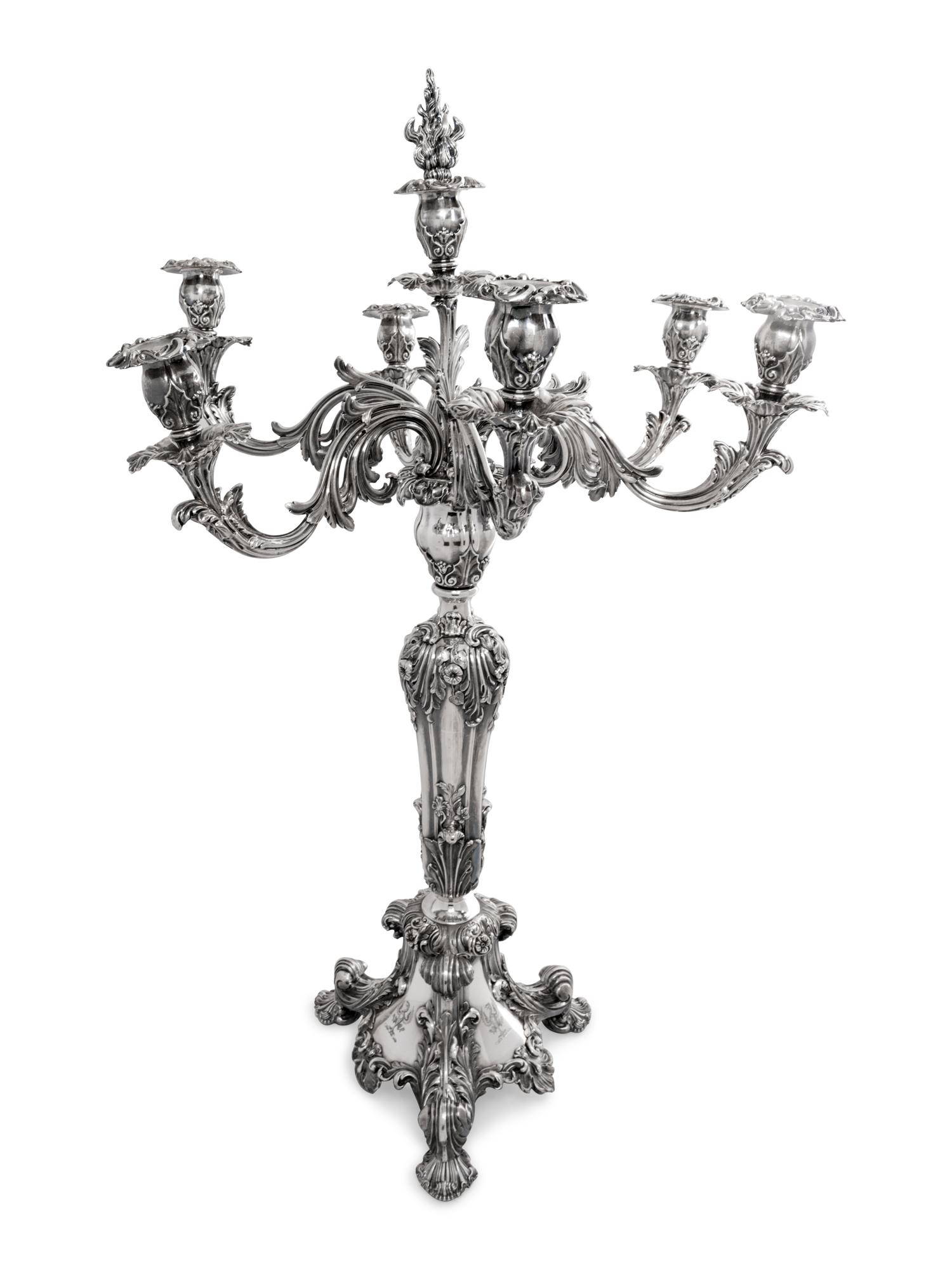 An Elkington and Co. Silver-Plate Seven-Light Candelabrum