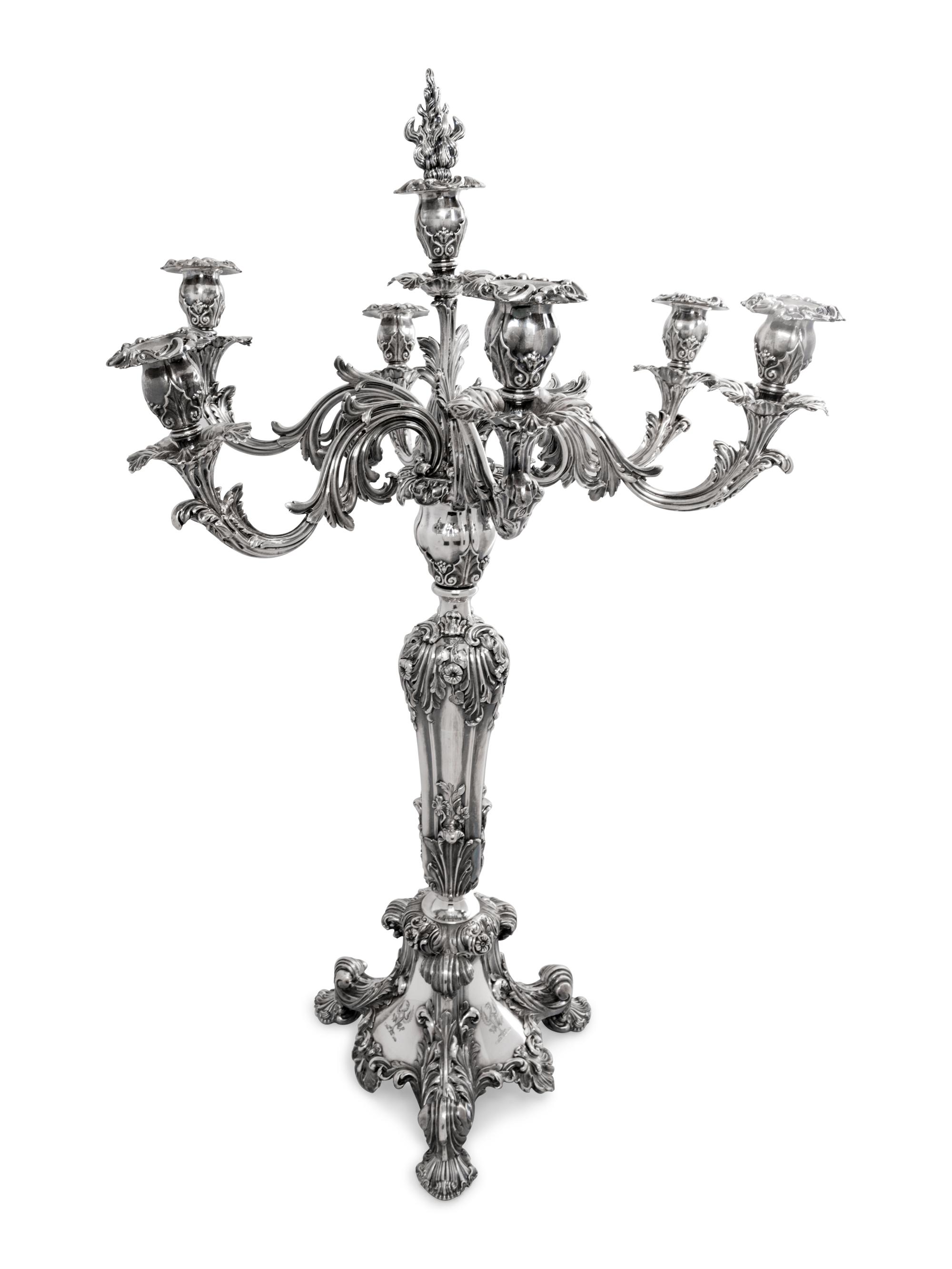 An Elkington and Co. Silver-Plate Seven-Light Candelabrum