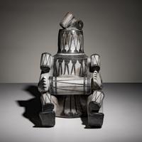 Joshua Madalena (Jemez, 20th century) — Seated Storyteller Pottery Figure, 2024