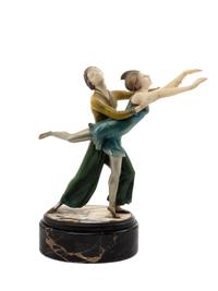 An Art Deco Figural Group Depicting a Couple Dancing