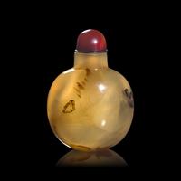 A Chinese Carved Shadow Agate "Horse" Snuff Bottle, 1760-1850