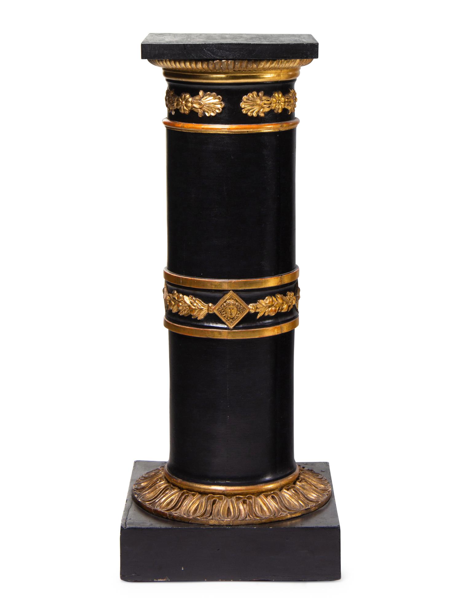 A Continental Gilt Metal Mounted Pedestal