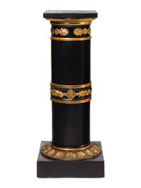 A Continental Gilt Metal Mounted Pedestal