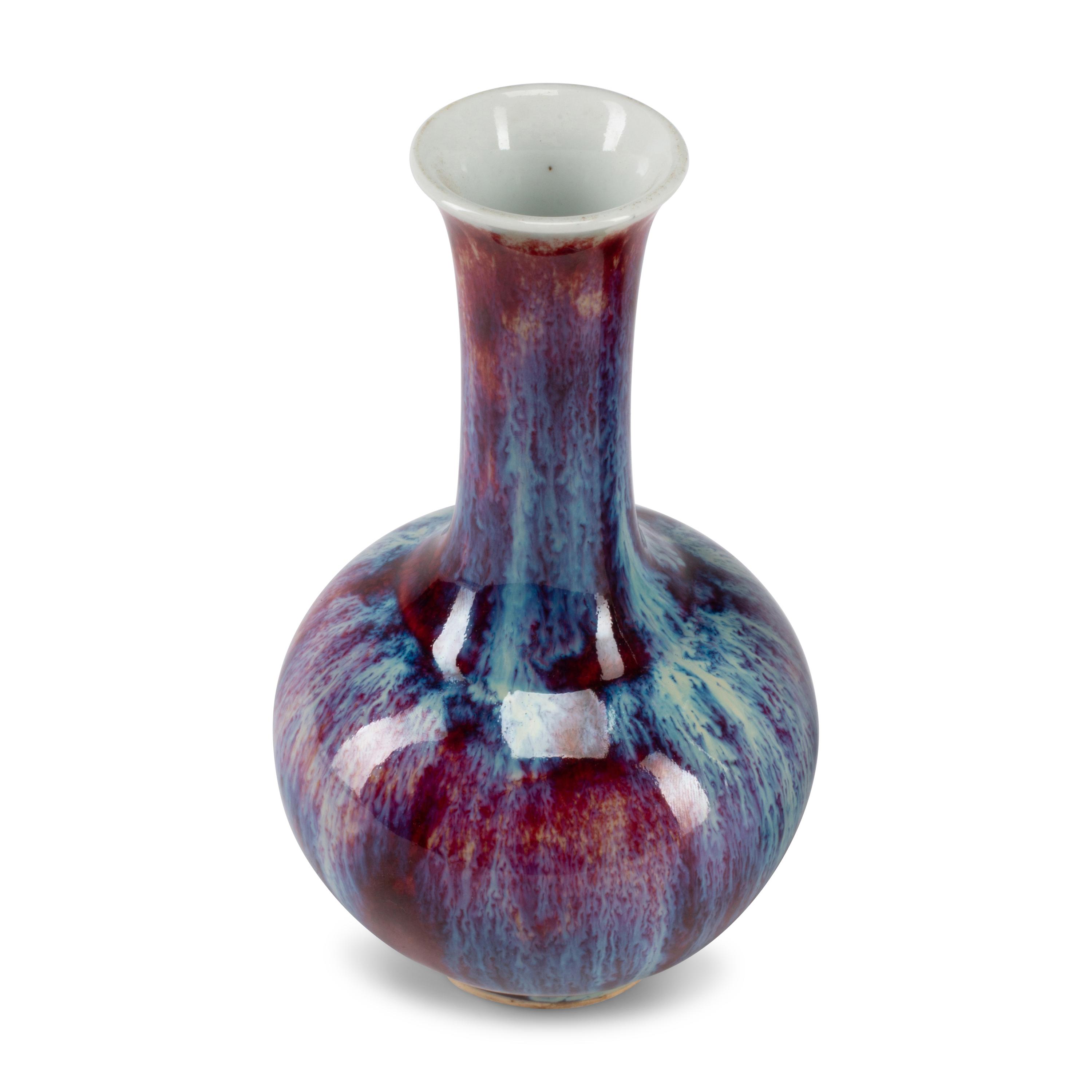 Five Chinese Flambé Glazed Porcelain Vases