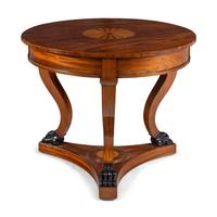 A Regency Style Mahogany and Marquetry Center Table