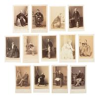 [EARLY PHOTOGRAPHY]. DISDERI, André Adolphe-Eugène (French, 1819–1889). A group of 13 CDVs.