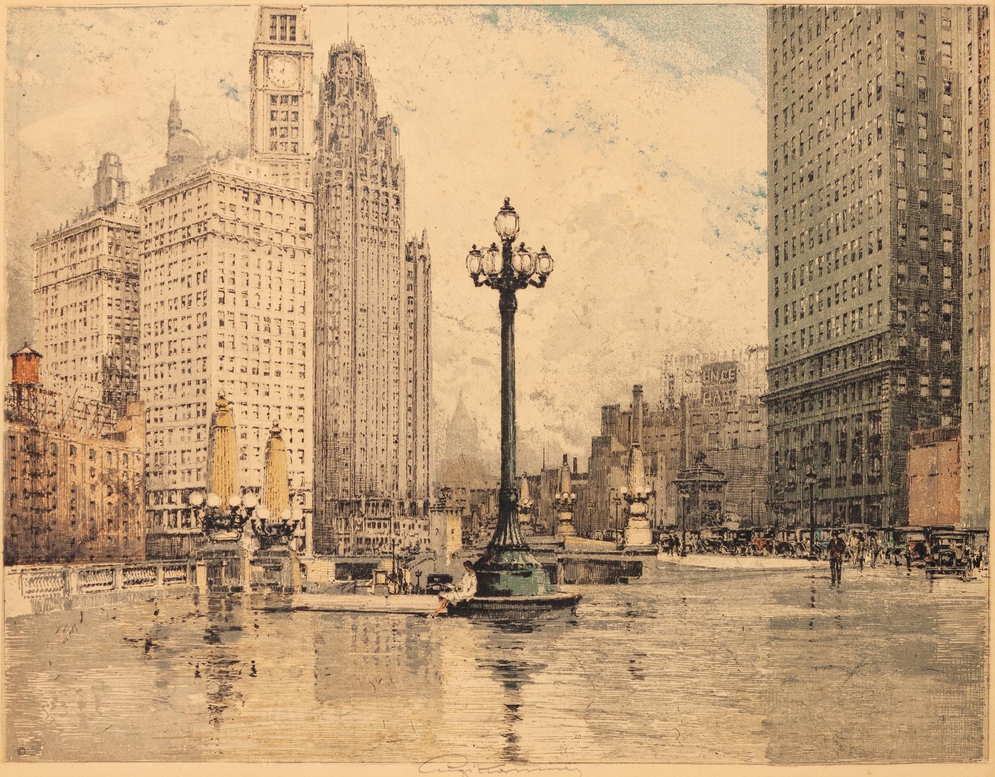 A Pair of Colored Etchings