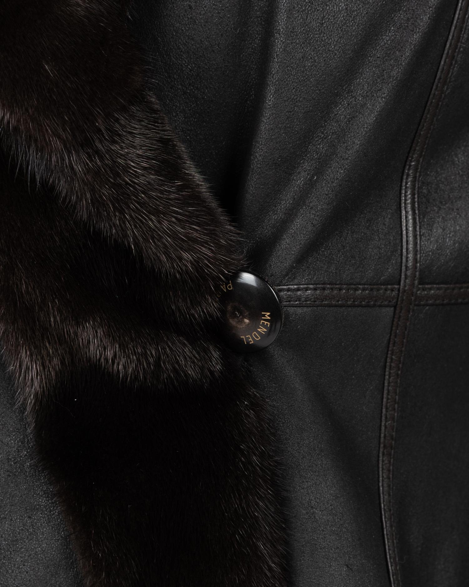 J. Mendel Mink-Lined Reversible Leather Coat, 2000-10s