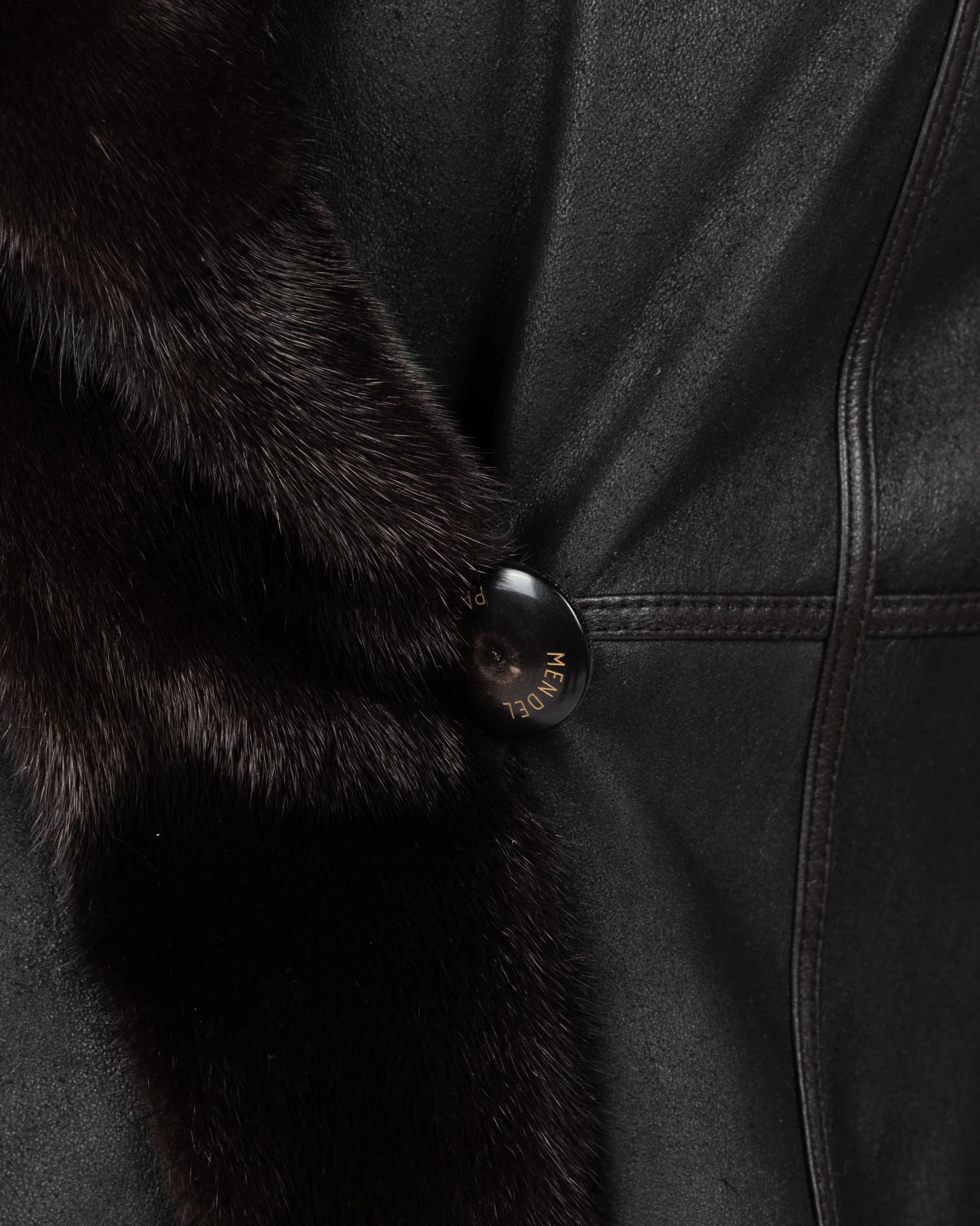 J. Mendel Mink-Lined Reversible Leather Coat, 2000-10s