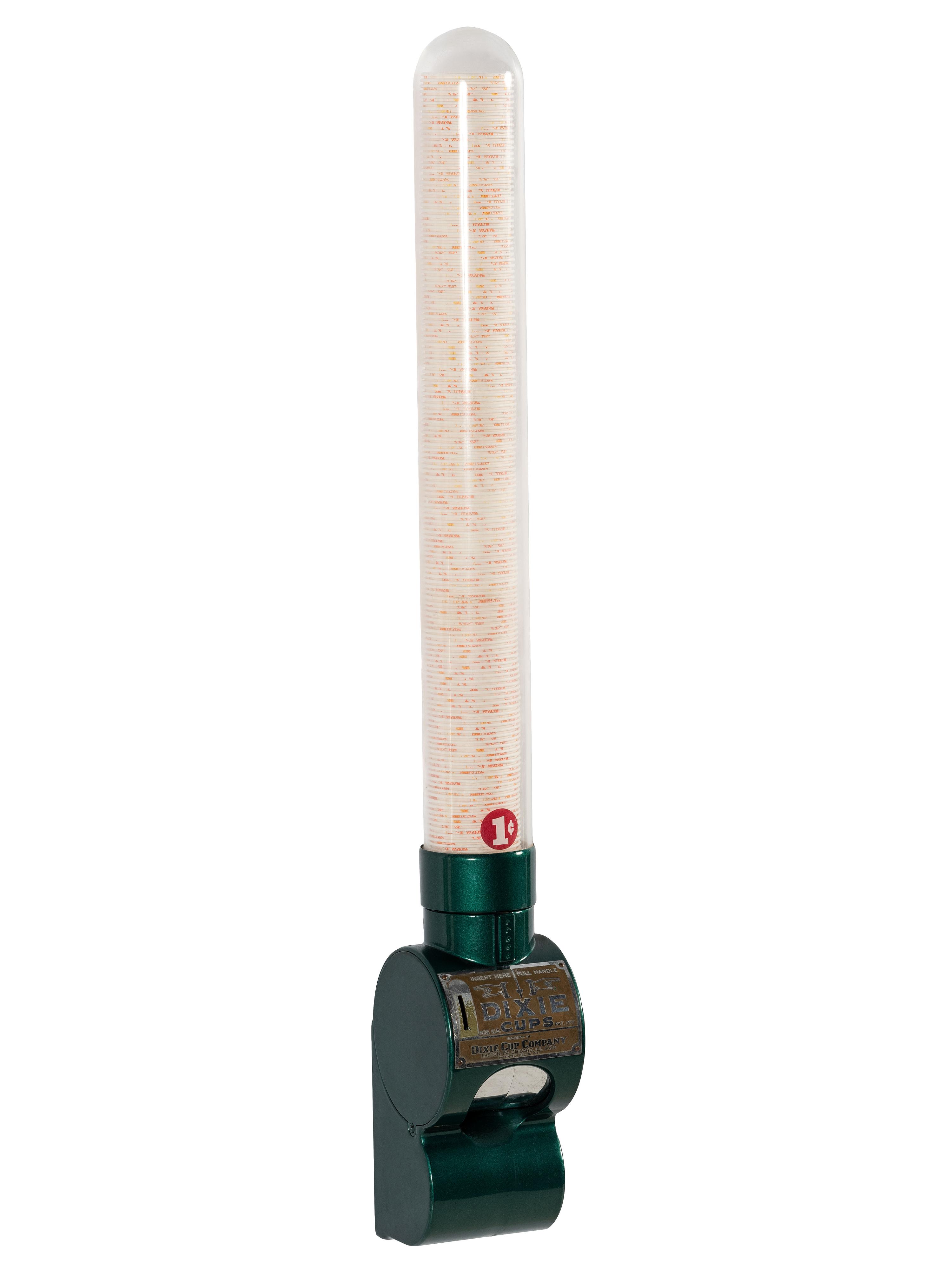 A Dixie Cup Co. One Cent Wall Mounted Cup Dispenser