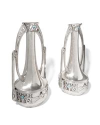 Pair of Silver Plate Vases