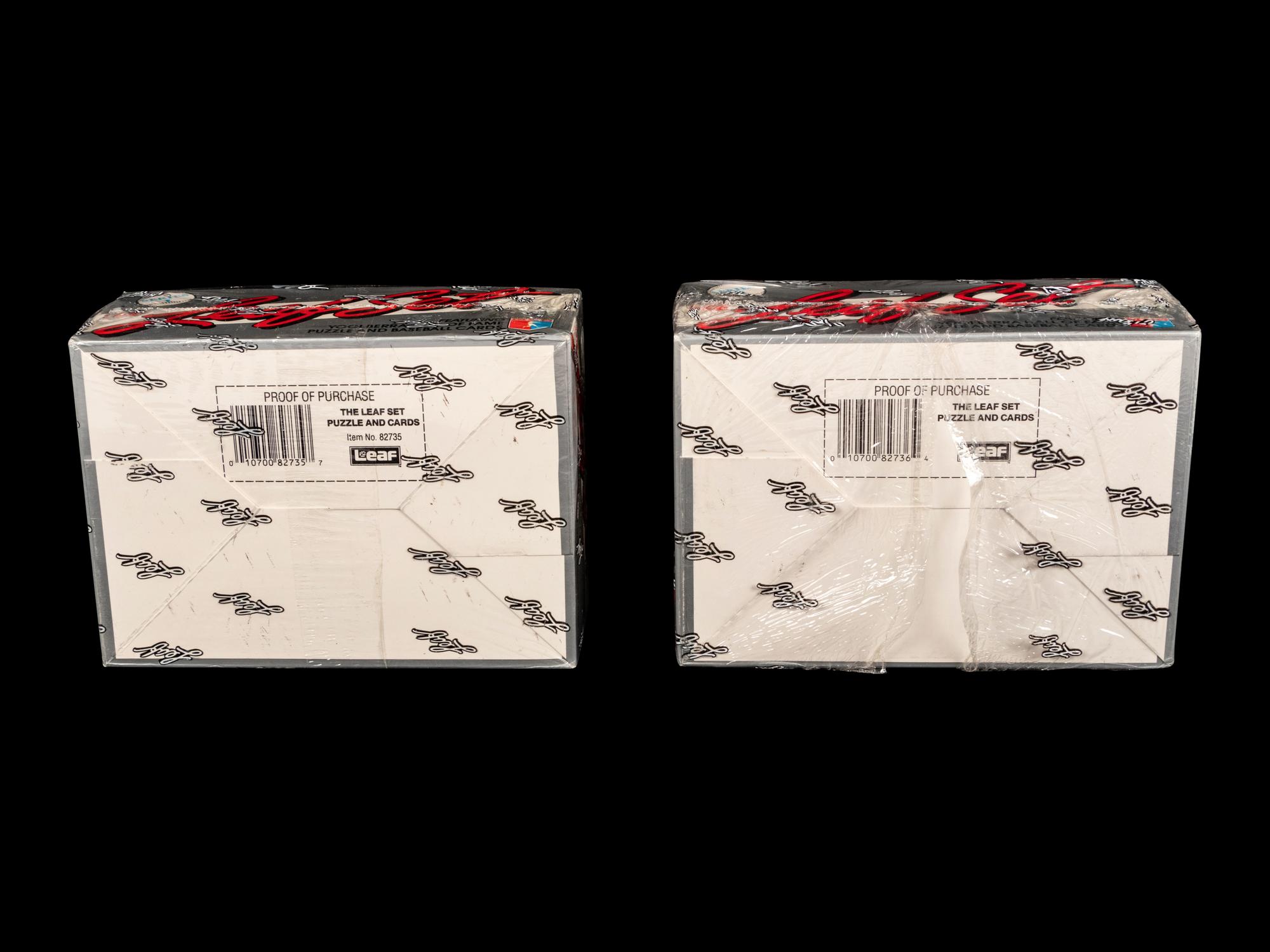 A Group of Two Unopened Boxes of 1990 Leaf Baseball Cards (Possible Frank Thomas Rookie),