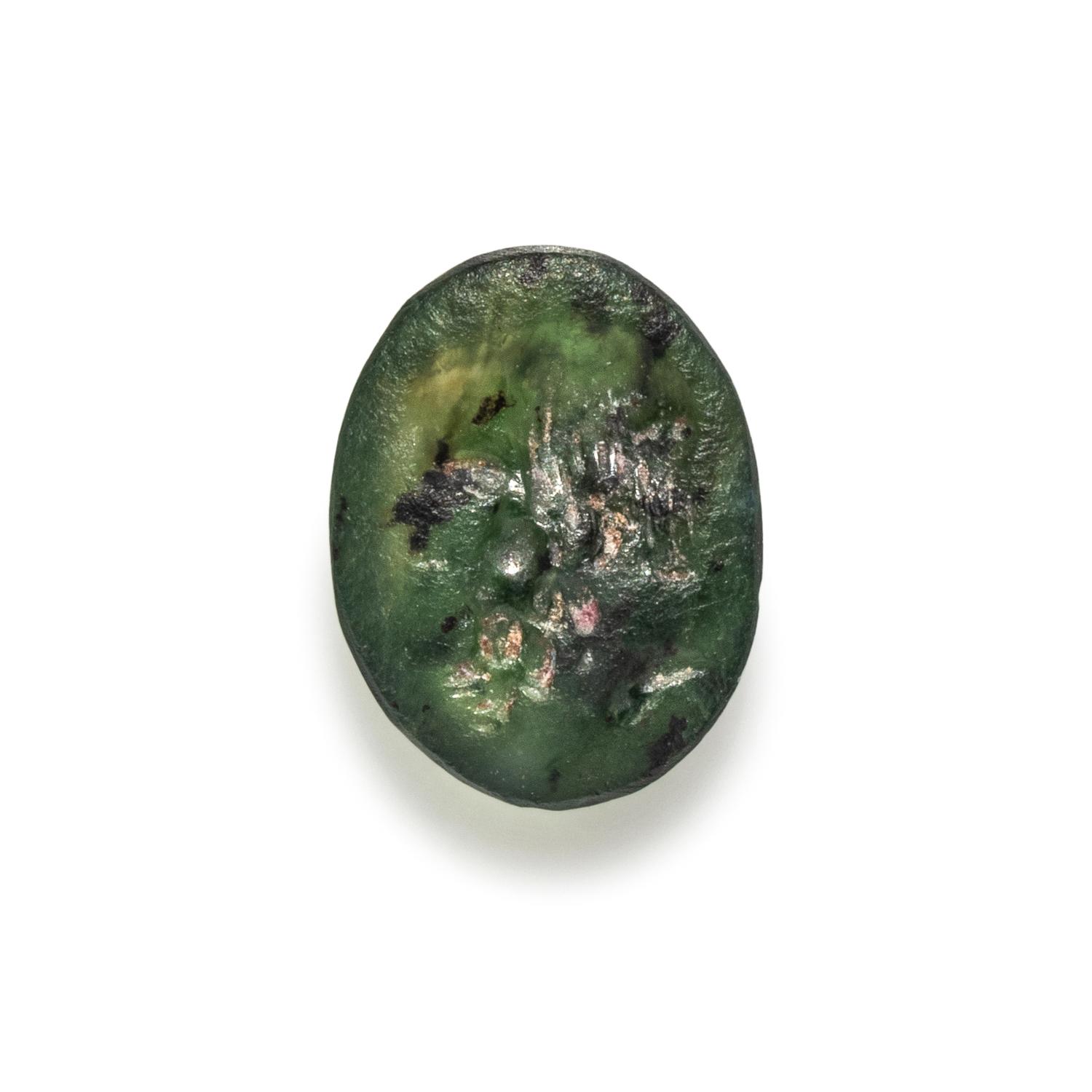 A Roman Plasma Ring Stone with a Portrait Head of Socrates